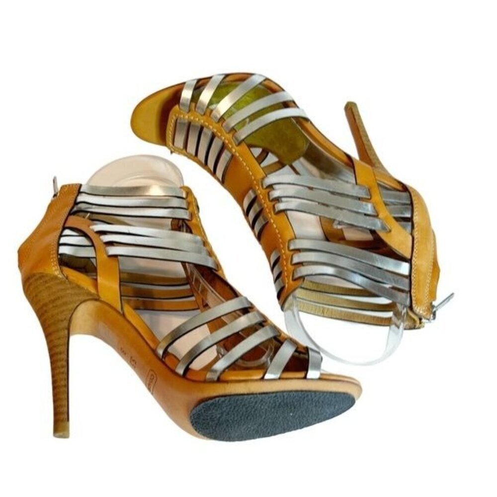 Coach Women's Leather Brown Silver Lucy Gladiator Heels Strappy Size 5.5 NWOB - Picture 5 of 7